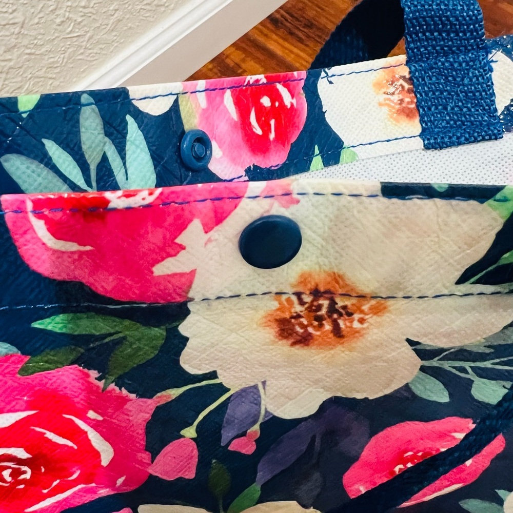 Micheals XLarge Floral Tote shopping bag reusable eco friendly - Picture 10 of 11